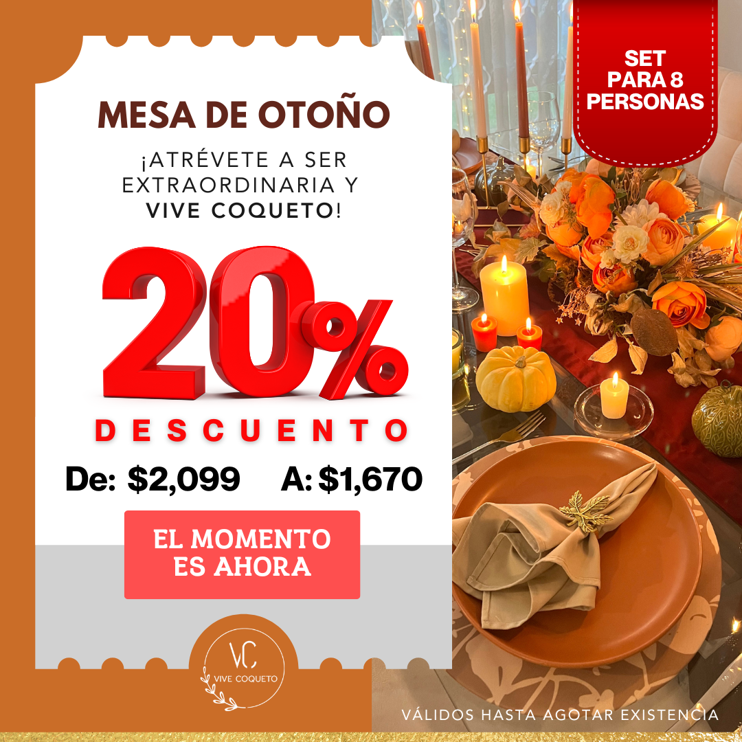 Set de Mesa Otoño | 8 Personas ¡Promoción!