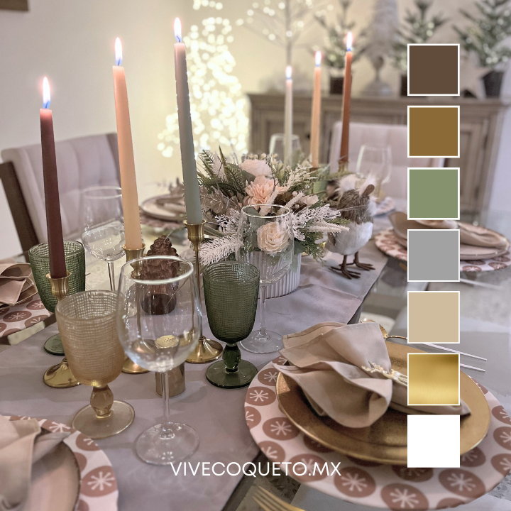 Mesa de Navidad con Accesorios Incluidos | 12 Personas | Bosque Encantado