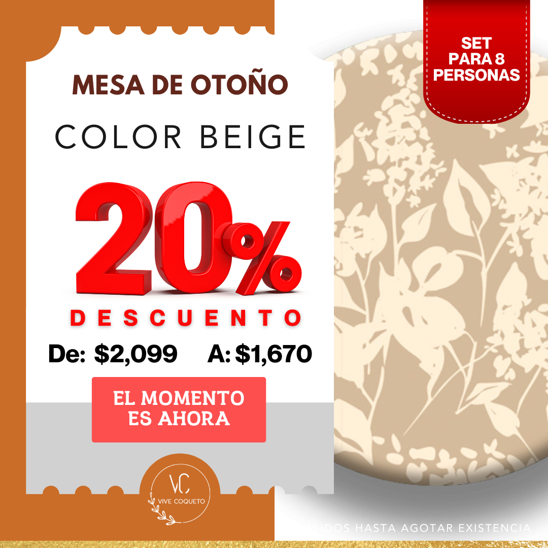 Set de Mesa Otoño | 8 Personas ¡Promoción!