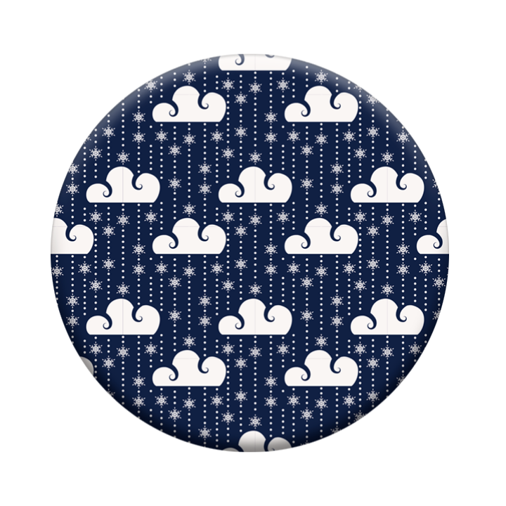 Funda Para Plato Base De Navidad  | Azul Marino con Nube